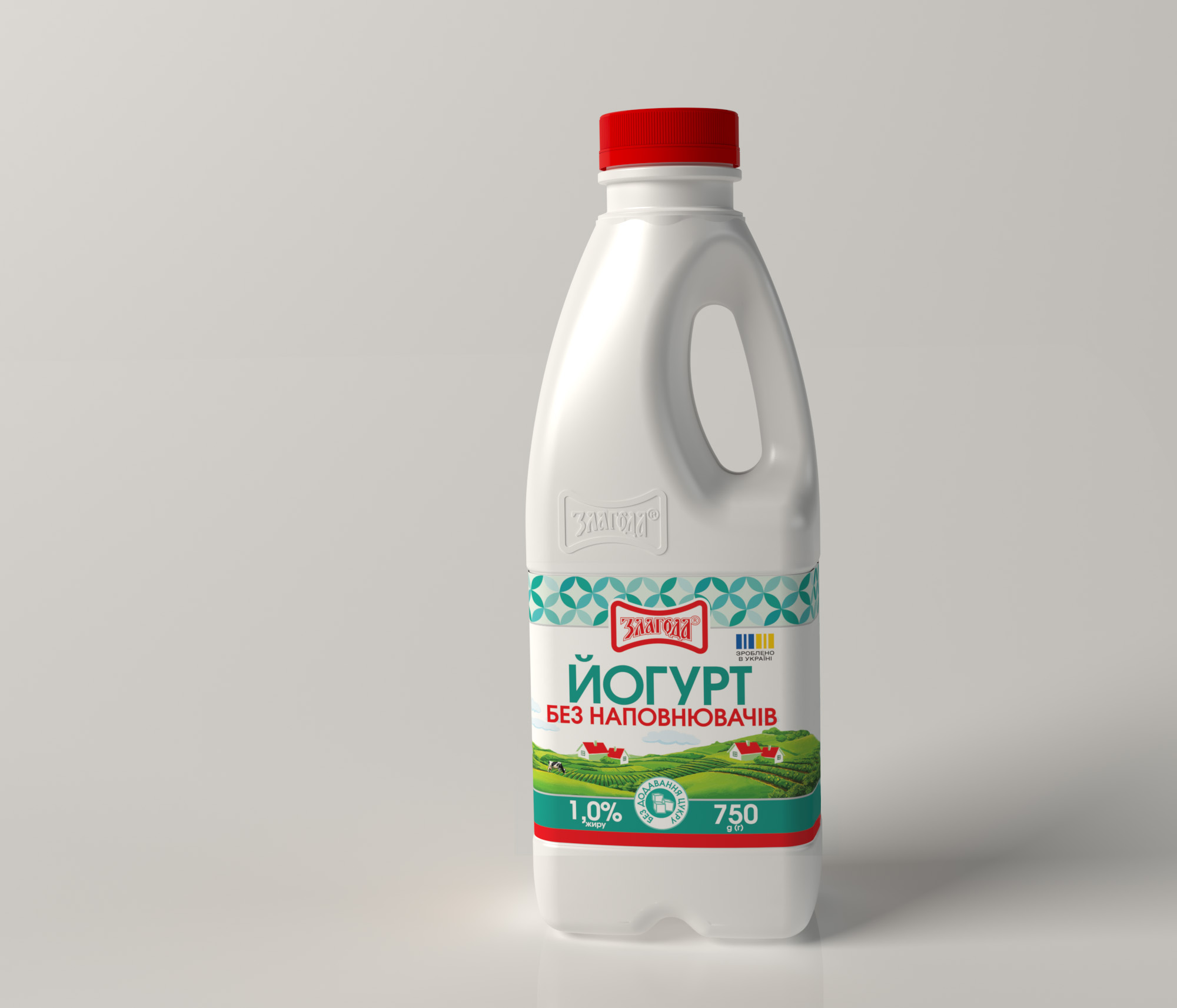 Йогурт 1,0% без цукру та наповнювачів 750гр Злагода